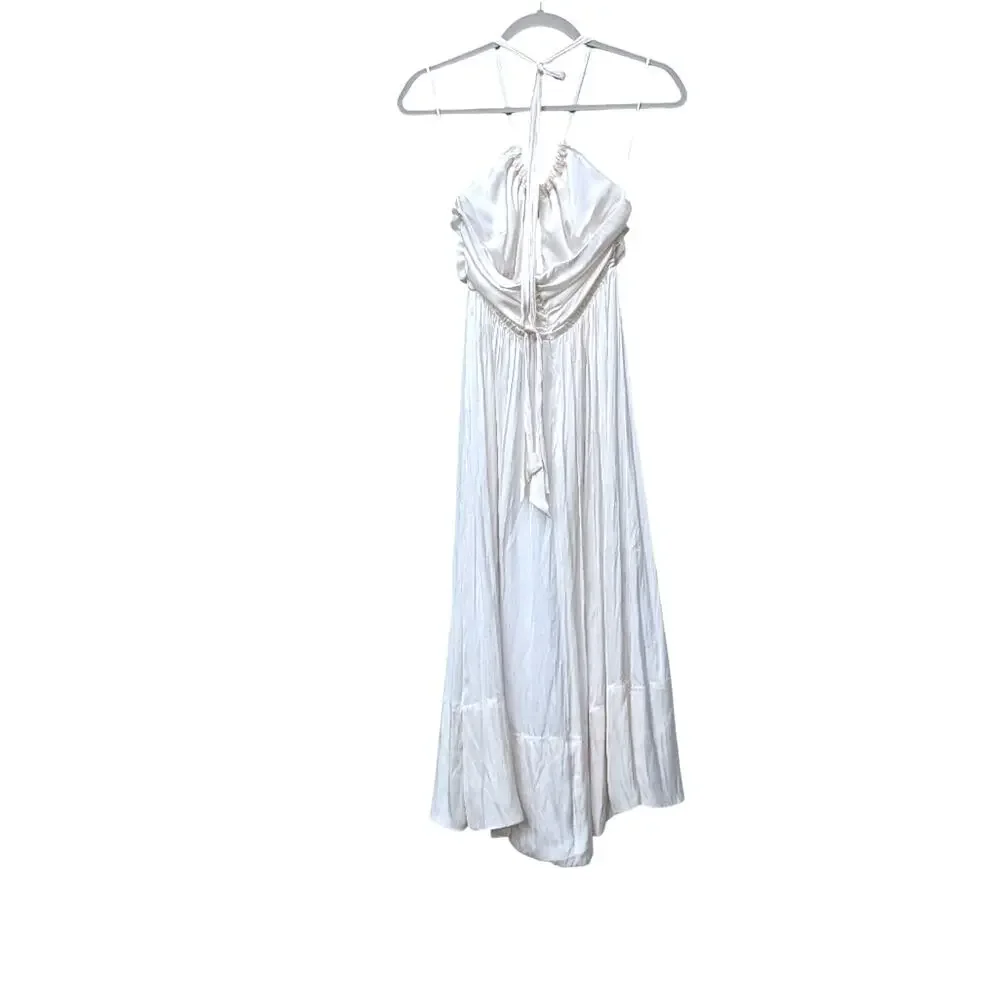 𝅺NWT J.Crew Collection BG522 Off-White Featherweight Satin Midi Dress, size 6